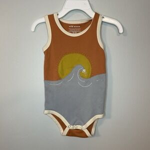 Wild Wawa Wave Onepiece Bodysuit Baby Unisex 12-18 Months EUC